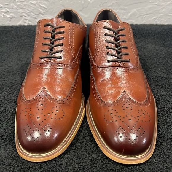?? STACY ADAMS Dunbar Wingtip Oxford Brown Dress Shoes - Men‎ Sz 8M - PERFECT! main image 8